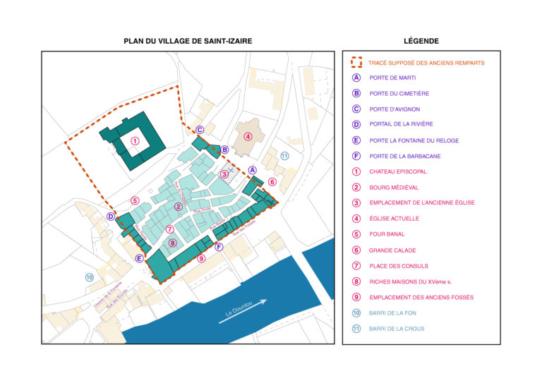 Plan du village de Saint-Izaire